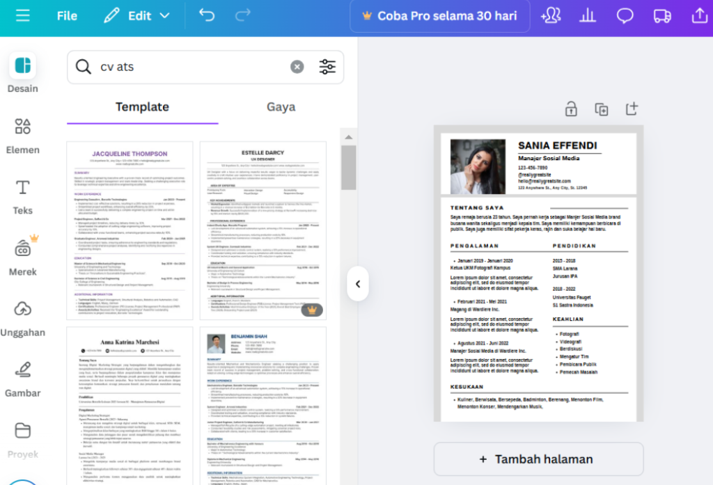 Jangan Menulis Informasi Penting dalam Bentuk Gambar di CV ATS